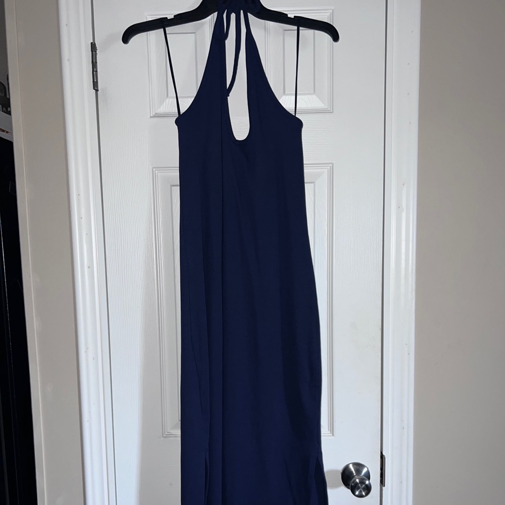 Halter side slit dress